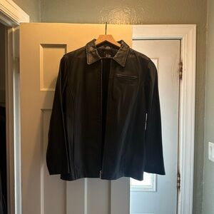 GAP Classic Black Leather Jacket for Women
